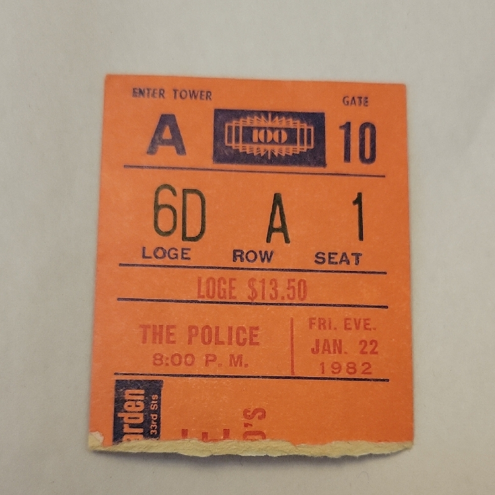 Vintage Concert Ticket - The Police